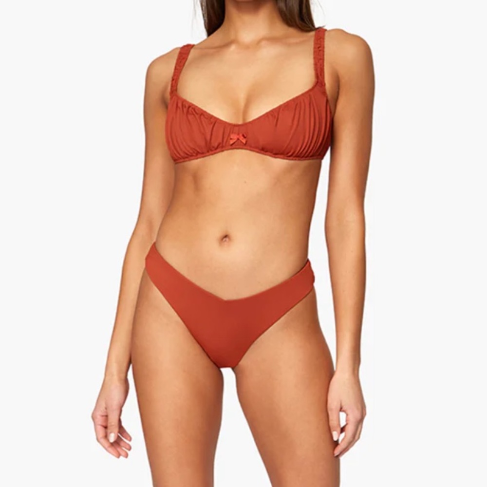 We Wore What Rust Scrunchie Bikini Set